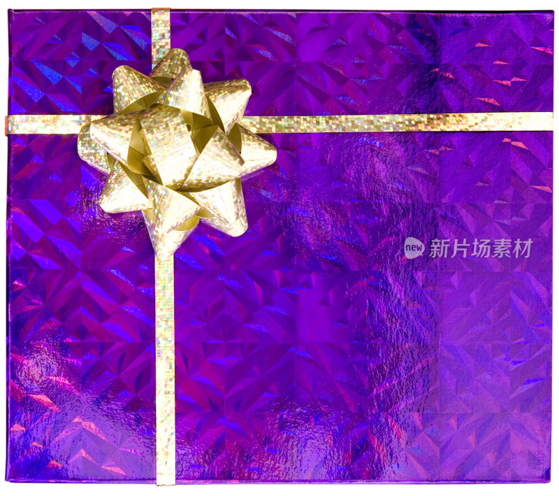 Purple parcel with gold bow